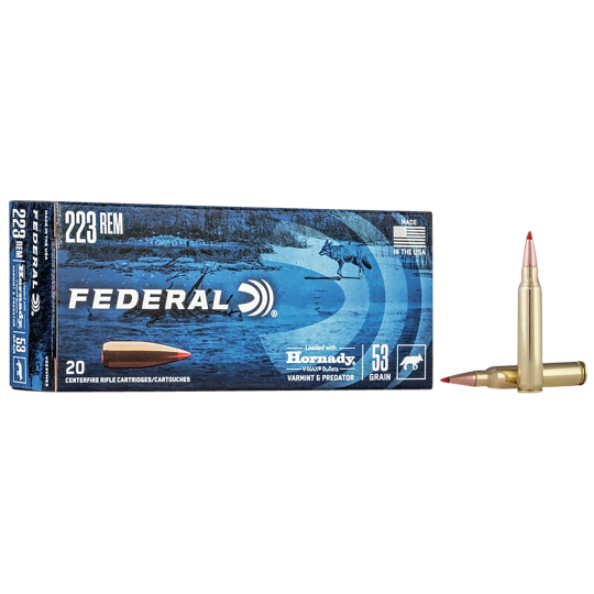 Federal Varmint & Predator .223 Rem 53gr Hornady V-Max 20rd Box