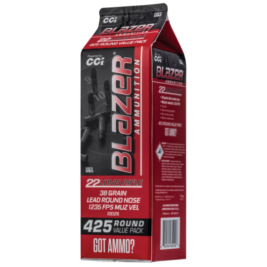 CCI Blazer Rimfire 22LR 38gr Lead Round Nose 425rd Box