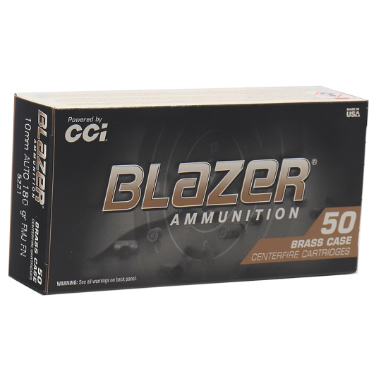 CCI Blazer Brass 10mm Auto 180gr FMJ Ammo 50 Rounds
