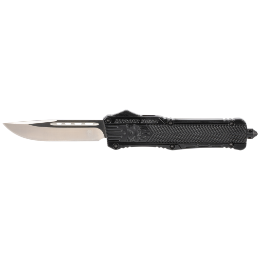 CobraTec CTK-1 Large OTF Knife 3.75" D2 Blade, Glass Breaker, Black Handle
