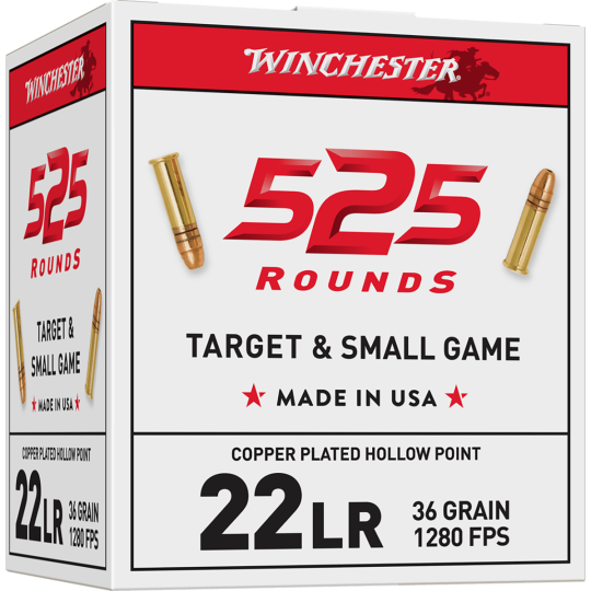 Winchester USA 22 LR 36gr Copper Plated Hollow Point - 525rd Box