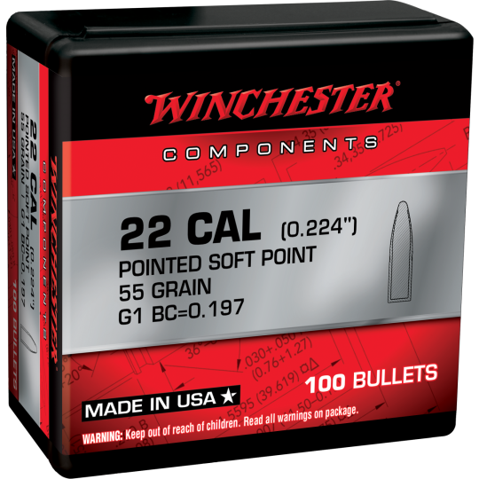 Winchester Ammo Centerfire Rifle .223 Rem 55gr Pointed Soft Point - 100rd Box