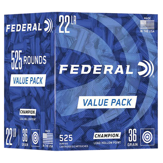 Federal Champion Training Value Pack 22LR 36gr Lead Hollow Point 525rd Box