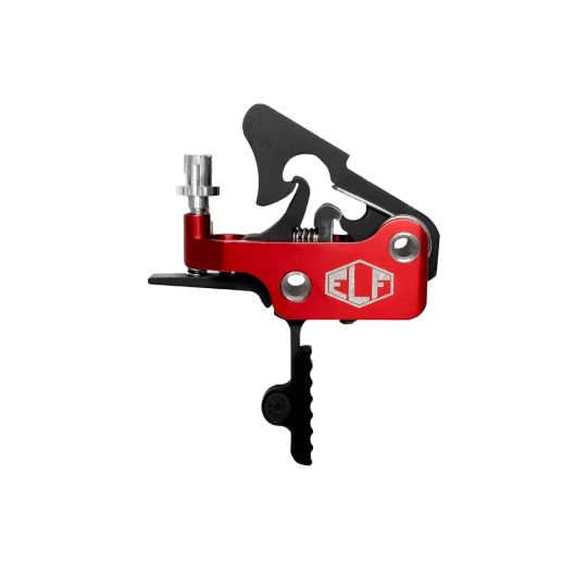 Elftmann Tactical, Apex, FA, Adjustable Trigger, Straight with Black Shoe, Fits AR-15, Anodized Finish, Red