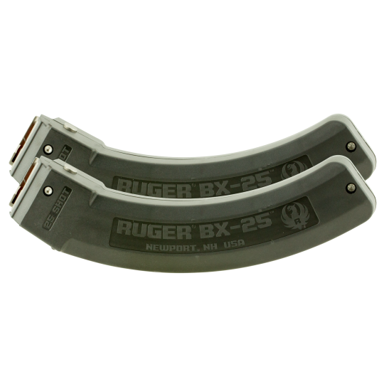Ruger 90548 BX-25 Value Pack 25rd Magazine Fits Ruger 10/22/SR/77/Charger 22LR BX-25 Black 2 Pack