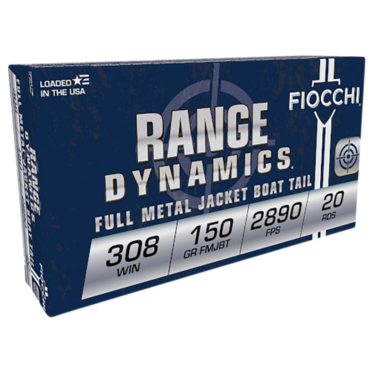 Fiocchi Range Dynamics 308 Win 150gr FMJ-BT Ammo - 20rd Box