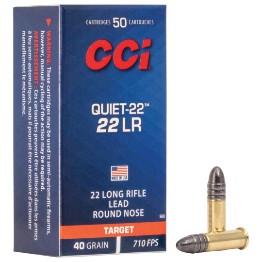 CCI Quiet-22 22LR 40gr Lead Round Nose Ammunition - 50rd Box