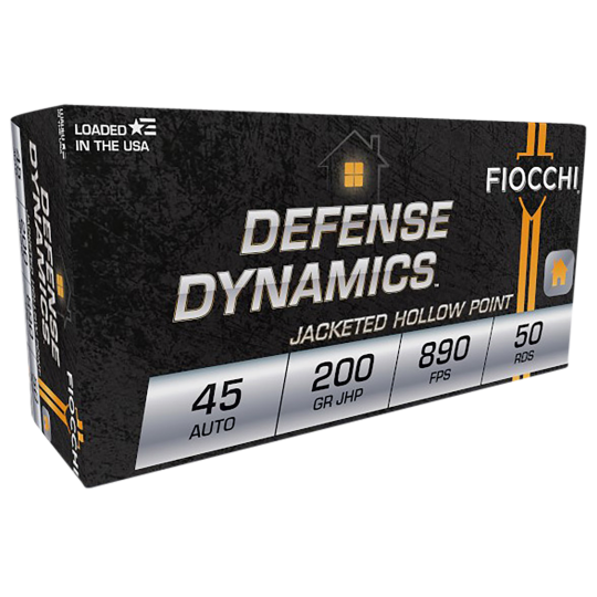 Fiocchi Defense Dynamics .45 ACP 200gr JHP – 50rd Box