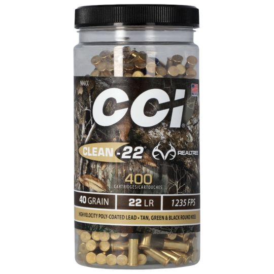 CCI Clean-22 22 LR, 40 Grain Polycoated Round Nose – 400rd Box