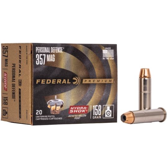 Federal Hydra-Shok 357MAG Ammo 158Gr - HP - 20Rds Box 