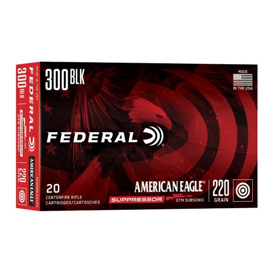Federal American Eagle 300 BLK 220gr OTM Suppressor Ammo 20Rds Box