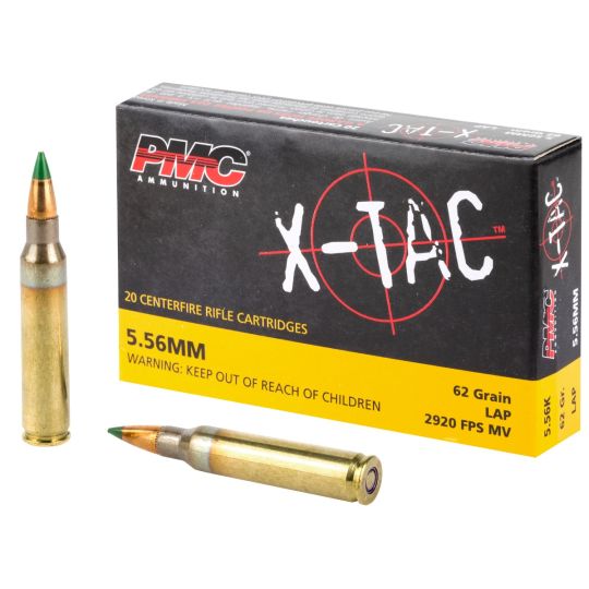 PMC XTAC 556 NATO 62 Grain LAP Military-Grade Green Tip Ammo - 20Rds Box