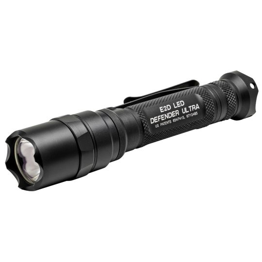 Surefire, E2D LED Defender Ultra Flashlight, Dual-Output LED, 1000 Lumens, Dual-output Tailcap Click Switch, Strike Bezel, 2x CR123 Batteries, Black