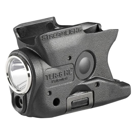 Streamlight, TLR-6 HL, Tac Light with Red Laser, For S&W Shield 9/40, 300 Lumens, Matte Finish, Black, Includes Three SLB2 Batteries with USB-C Charging Case