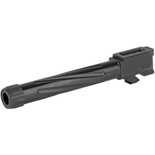 Rival Arms, Match Grade Drop-In Barrel, V1, For Gen 5 Glock 17. Threaded 1/2x24, 9MM, 1:10 Twist, CNC Machined 416R Stainless Steel Billet, Black