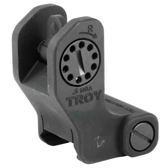 TROY Industries, BattleSight, Rear Fixed Sight, Fits Same Plane Rail Systems Only, Picatinny, Black Finish