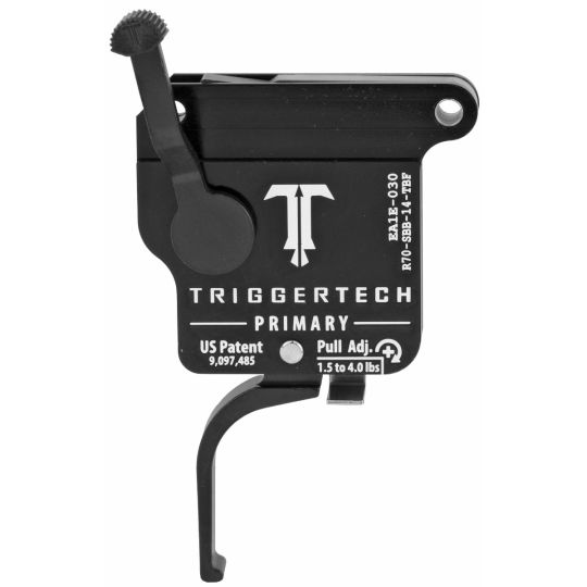 TriggerTech, Trigger, 1.5-4LB Pull Weight, Fits Remington 700, Primary Flat Trigger, Bolt Release Model, Right Hand, Adjustable, Black Finish, Includes Installation Tools, Instruction Book, & TriggerTech Patch