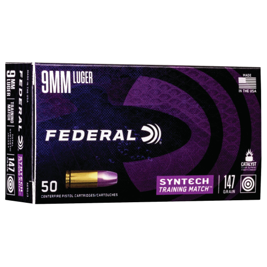 Federal Syntech Training Match 9mm Luger 147gr TSJ 50rd Box
