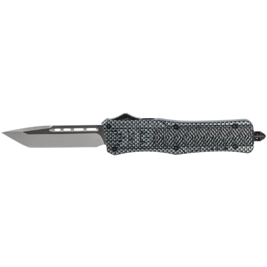 CobraTec CTK-1 Medium 3" OTF Tanto D2 Blade, Carbon Fiber