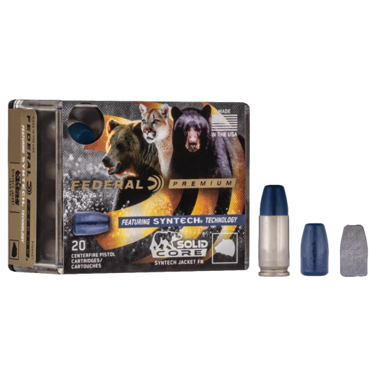 Federal Premium 45 ACP +P 240gr Solid Core Flat Nose Ammo 20rd
