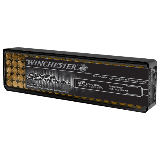 Winchester Super Suppressed 22 LR 40gr Lead Hollow Point - 100rd Box