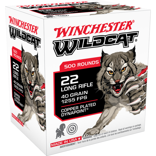 Winchester Ammo Wildcat 22 LR 40gr Copper Plated DynaPoint - 500rd Box