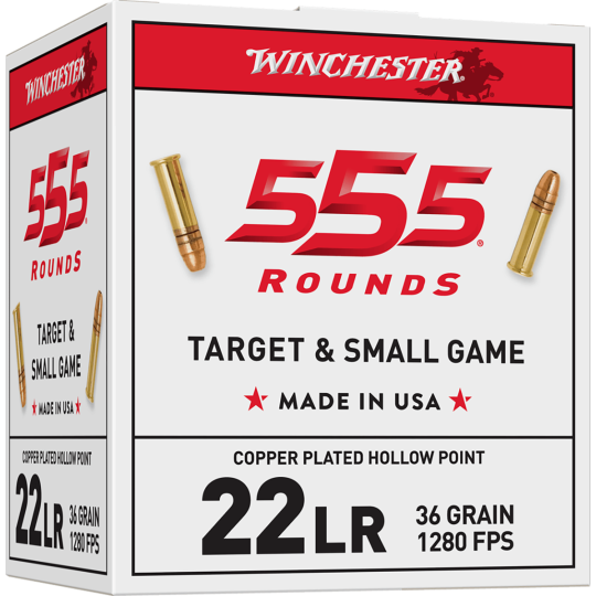 Winchester USA 22 LR 36gr Copper Plated Hollow Point - 555Rd Box