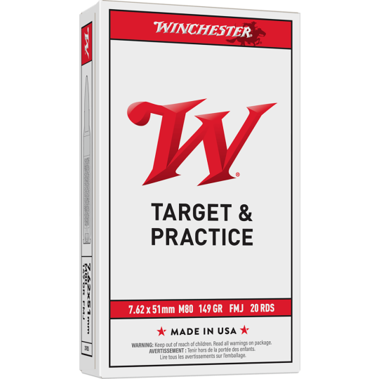 Winchester Ammo USA M80 7.62x51mm NATO 149gr FMJ Lead Core - 20rd Box
