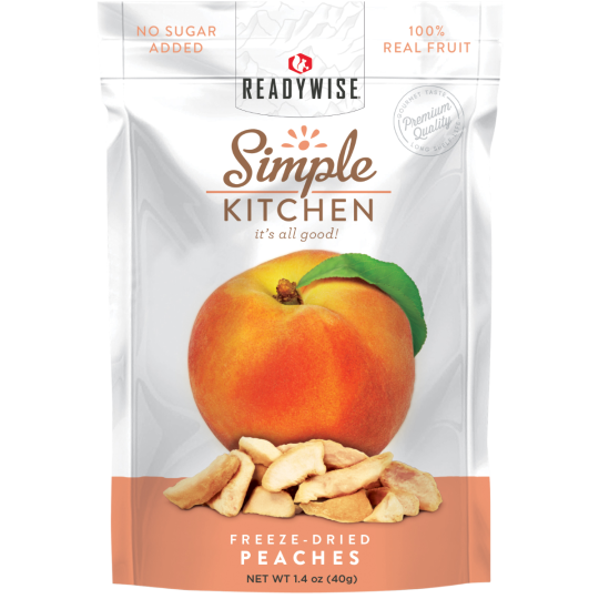 ReadyWise Simple Kitchen Freeze Dried Fruit Peaches 1 Serving 6 Per Case