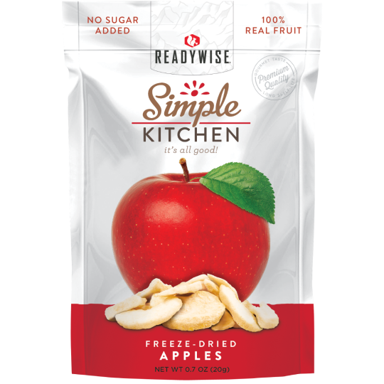 ReadyWise Simple Kitchen Freeze Dried Fruit Sweet Apples 1 Serving 6 Per Case