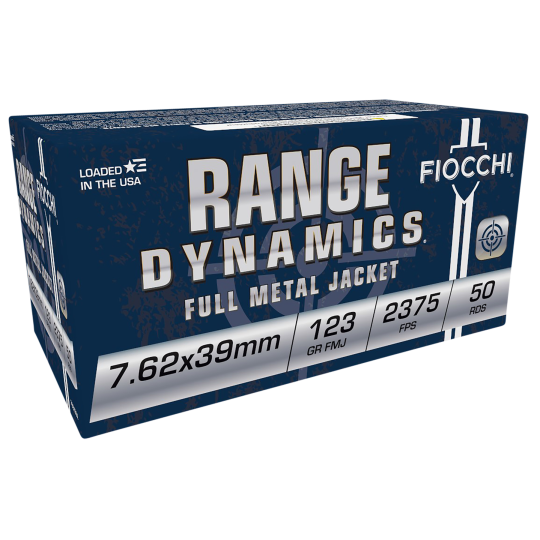 Fiocchi Range Dynamics 7.62x39mm 123gr Full Metal Jacket Ammunition - 50rd Box