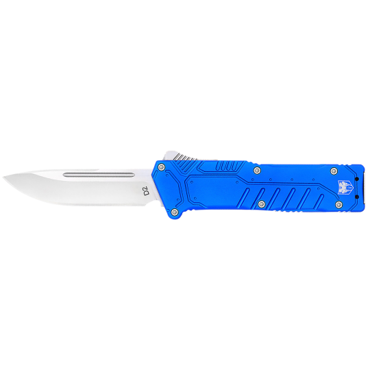 CobraTec OTF Knife 3.25" D2 Blade, Blue Aluminum Handle