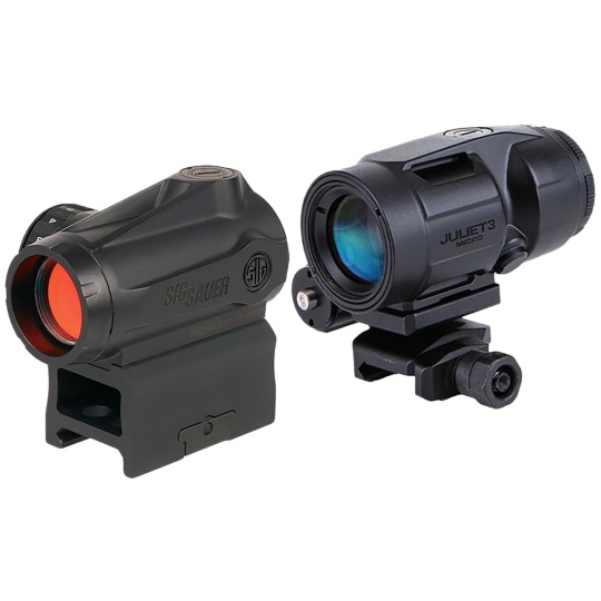 Sig Sauer Electro-Optics SORJMSR501 Romeo-MSR Gen II and Juliet5 Combo Kit Black 1x/5x 20 mm/42 mm 2 MOA Red Dot and Magnifier