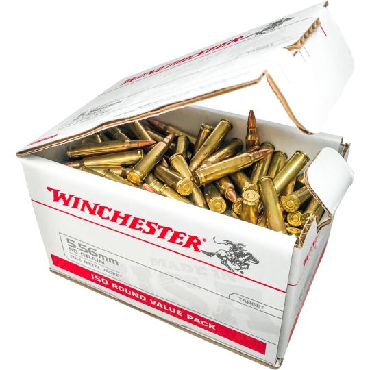 Winchester Ammunition, USA White Box, M193, 5.56x45 NATO, 55gr, FMJ, 150rd Box