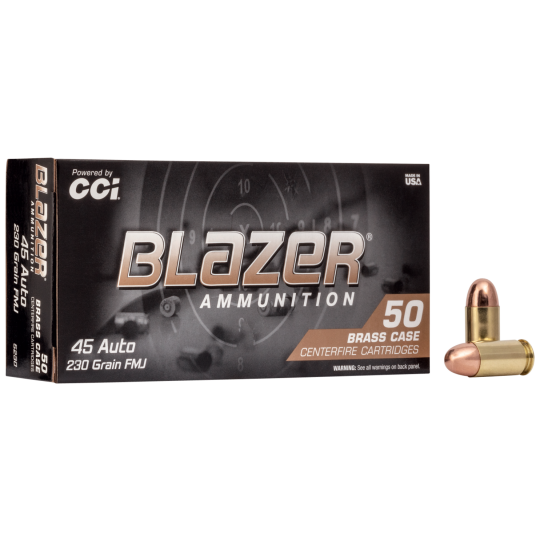 CCI Blazer Brass Handgun Ammo - 45 ACP 230gr FMJ 50rd Box