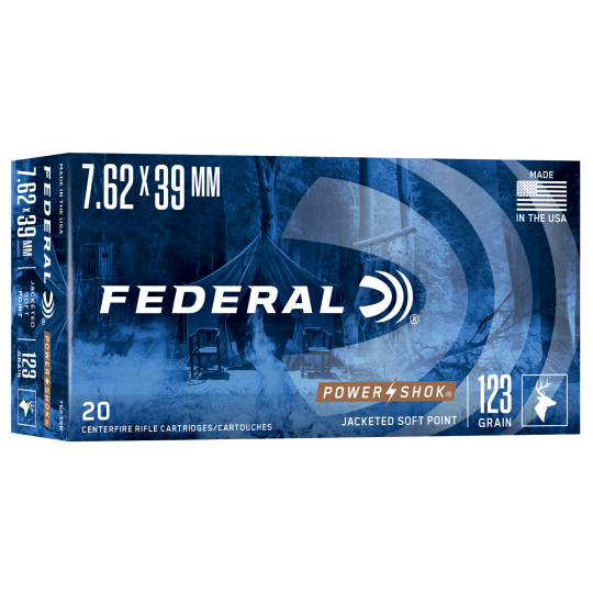 Federal Power-Shok 7.62x39mm 123gr JSP Ammo - 20rd Box