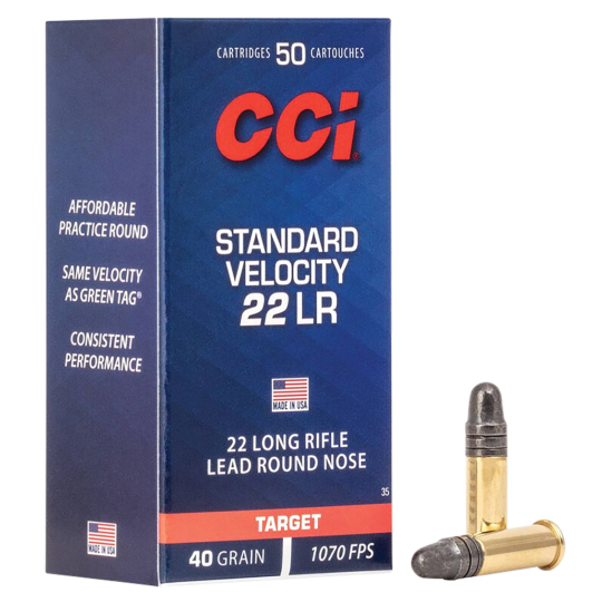 CCI Standard Velocity 22LR 40gr Lead Round Nose 50rd Box