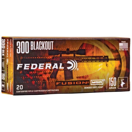 Federal Fusion MSR 300 BLK 150gr FSP Ammo 20Rds Box Long Range Accuracy