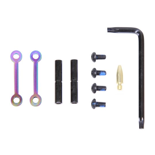 PTI Parts AR-15 Complete Anti-Rotation Trigger/Hammer Pin Set Matte Rainbow PVD Coated