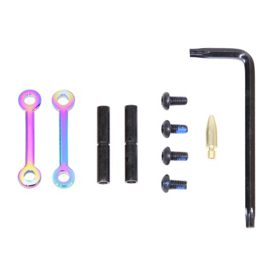 PTI Parts AR-15 Complete Anti-Rotation Trigger/Hammer Pin Set Rainbow PVD Coated