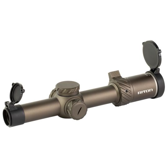 Riton Optics, 3 Series Tactix, Rifle Scope, 1-8X24mm, 30mm Tube, OT Illuminated Reticle, Second Focal Plane, Flat Dark Earth