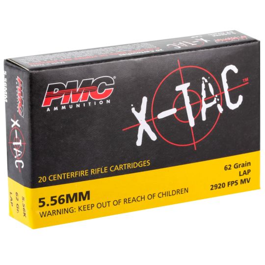 PMC XTAC 556 NATO 62 Grain LAP Military-Grade Green Tip Ammo - 20Rds Box