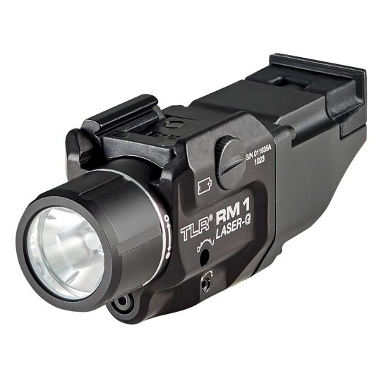 Streamlight, TLR RM 1, Tac Light with Green Laser, 1.5 Hour Runtime, Black, Includes Key Kit, and (1) CR123A Lithium Battery
