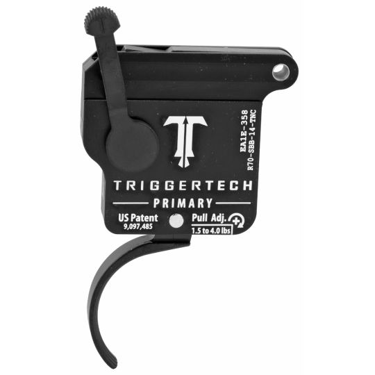 TriggerTech, Trigger, 1.5-4LB Pull Weight, Fits Remington 700, Primary Curved Clean Trigger, Right Hand, Adjustable, Black Finish, Includes Installation Tools, Instruction Book, & TriggerTech Patch