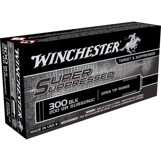 Winchester Super Suppressed 300 Blackout 200gr Open Tip Subsonic Ammo - 20Rds Box